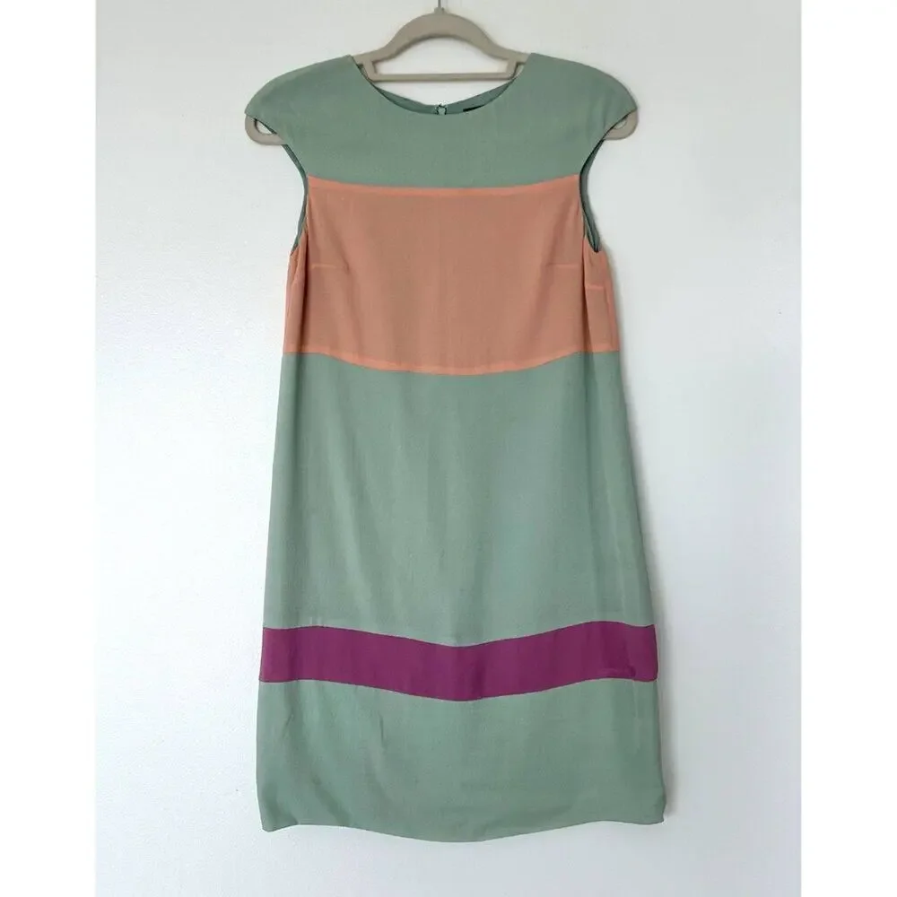 EUC Camilla and Marc Colorblock Shift Mini‎ Dress Pastel Sleeveless Size 4 AU 8